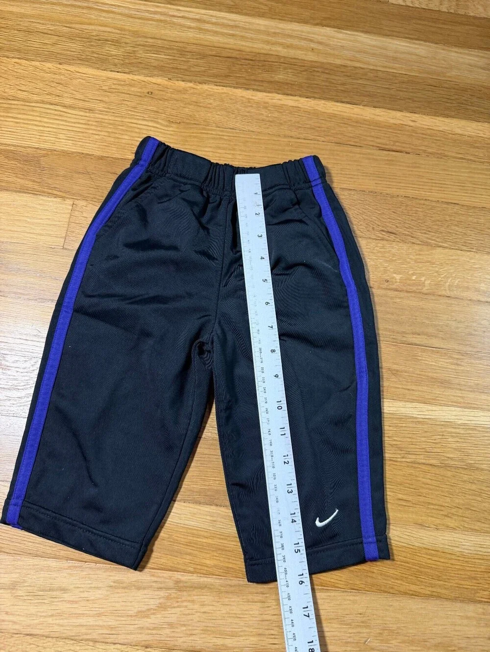 Y2k 90s Black With Purple Stripe Nike Athletic Sweat Pants 12M